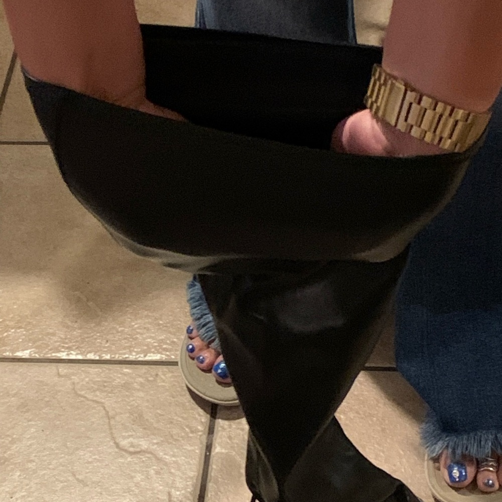 SOLD-DO NOT PURCHASE!!! Zara Black Heel Over The Knee Cowboy Boots Sz 11/42, NWT - Picture 16 of 16